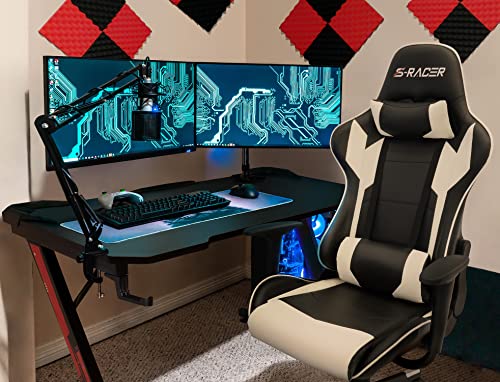 Homall Racing Chair and Z Shaped Gaming Desk