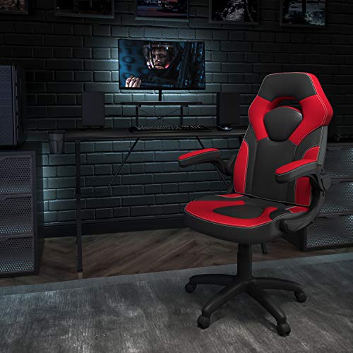Black Gaming Desk & Red/Black Racing Chair Bundle