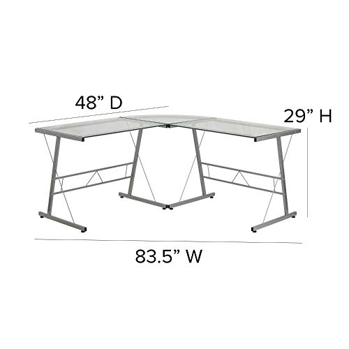 Ginny L-Shaped Gaming Desk with Easy Assembly, Ample Space