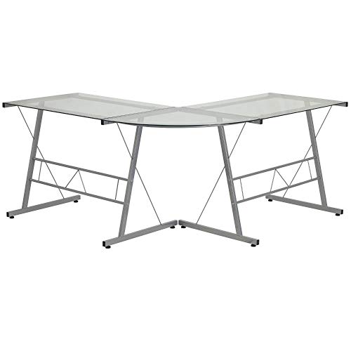 Ginny L-Shaped Gaming Desk with Easy Assembly, Ample Space