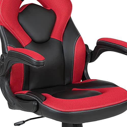 Black Gaming Desk & Red/Black Racing Chair Bundle