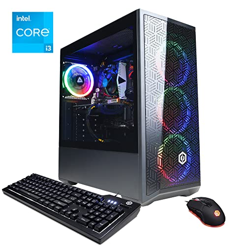 CYBERPOWERPC Gaming PC, i3-12100F, RX 6500 XT