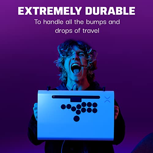 Victrix Pro FS-12 Playstation Fight Stick for PS5, PS4, PC, Tournament Grade 12-Button Sanwa Denshi, Durable Aluminum, Detachable Joystick, Lockable Control Bar for Fighting Games (White)