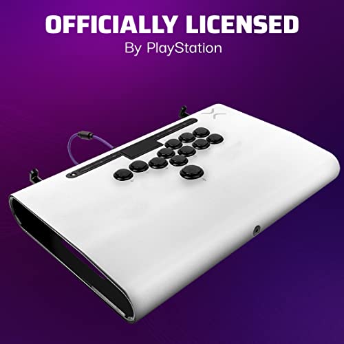 Victrix Pro FS-12 Playstation Fight Stick for PS5, PS4, PC, Tournament Grade 12-Button Sanwa Denshi, Durable Aluminum, Detachable Joystick, Lockable Control Bar for Fighting Games (White)