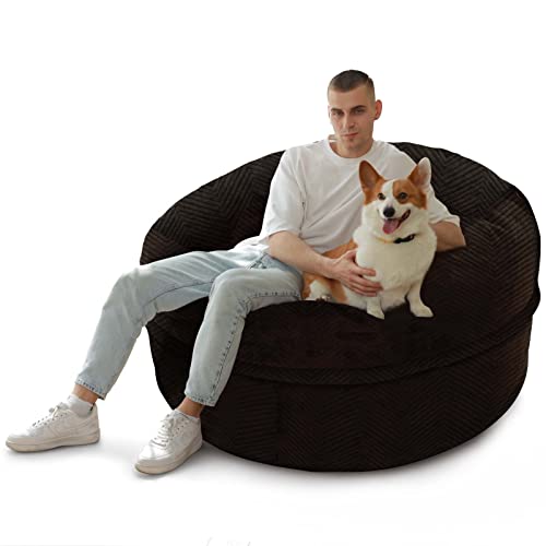 Giant Velvet Bean Bag Chair for Gaming - Coffee