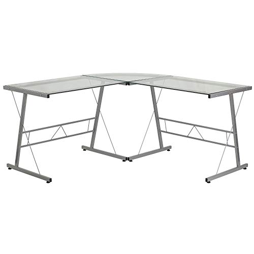 Ginny L-Shaped Gaming Desk with Easy Assembly, Ample Space