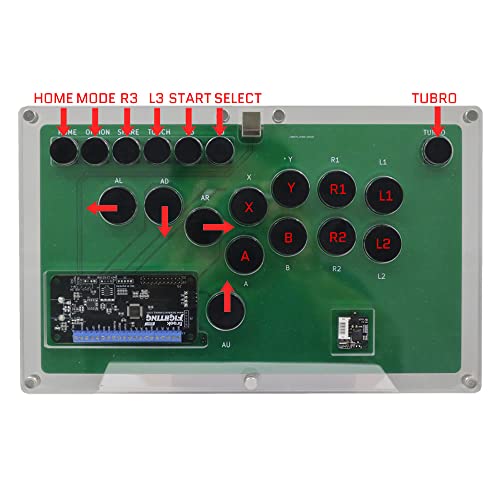 Ultra-Thin Hitbox Style Arcade Game Controller for Multiple Consoles