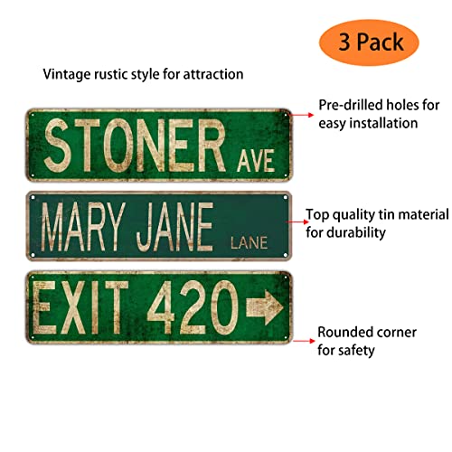 Vintage Stoner Avenue Mary Jane Lane Weed Sign
