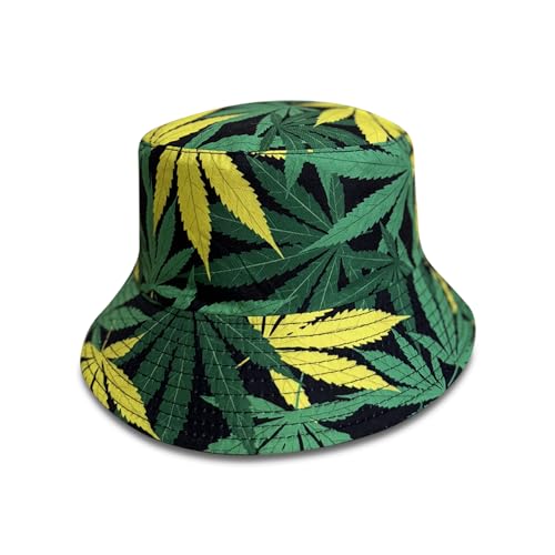 Premium Reversible Marijuana Leaf Bucket Hat