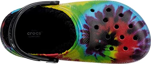 Rainbow Tie Dye Crocs Clogs | Unisex Fuzzy Slippers