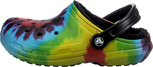 Rainbow Tie Dye Crocs Clogs | Unisex Fuzzy Slippers
