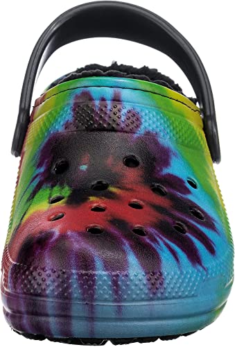 Rainbow Tie Dye Crocs Clogs | Unisex Fuzzy Slippers