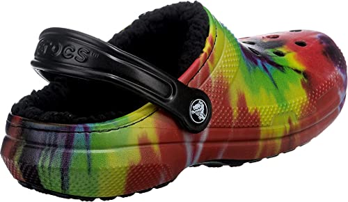 Rainbow Tie Dye Crocs Clogs | Unisex Fuzzy Slippers