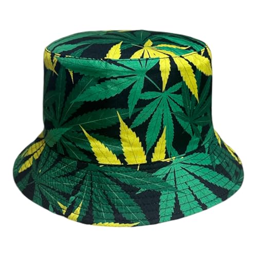 Premium Reversible Marijuana Leaf Bucket Hat