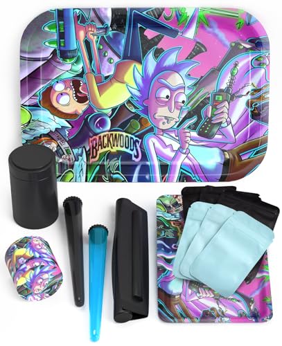 Gray Oval RM Rolling Tray Set & Accessories