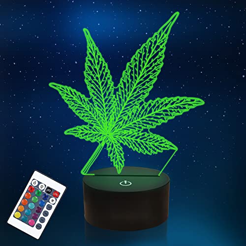 16-Color 3D Leaf LED Night Light with Remote
