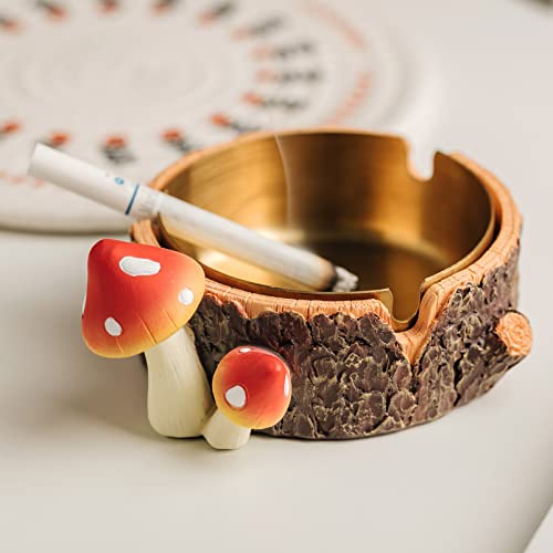 Charming Mushroom Ashtray with Stainless Steel Tray