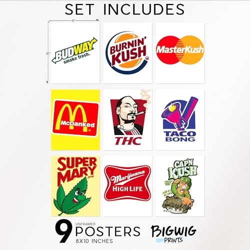 Funny Weed Posters - Stoner Room Decor Set