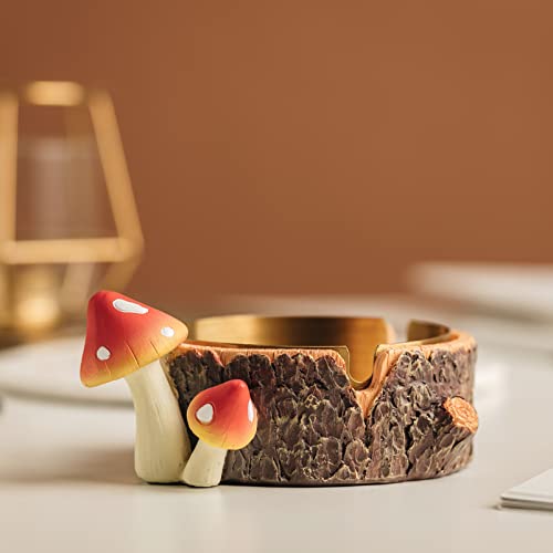 Charming Mushroom Ashtray with Stainless Steel Tray