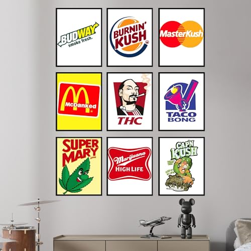 Funny Weed Posters - Stoner Room Decor Set