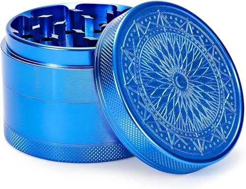VICKYDGE 2.5" Blue Kitchen Grinder with Design