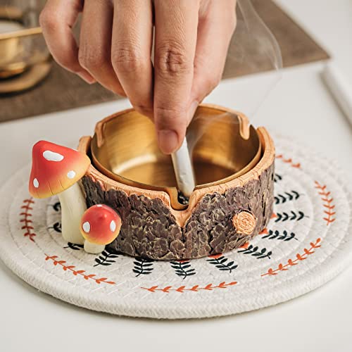Charming Mushroom Ashtray with Stainless Steel Tray