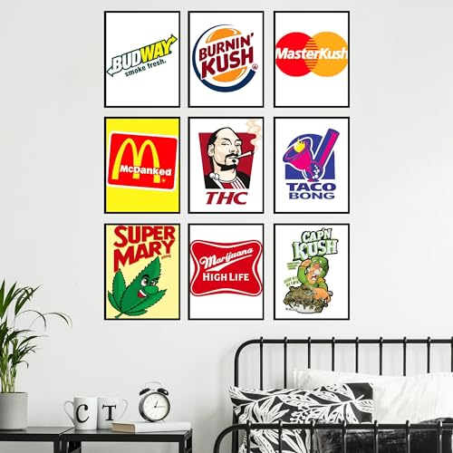 Funny Weed Posters - Stoner Room Decor Set