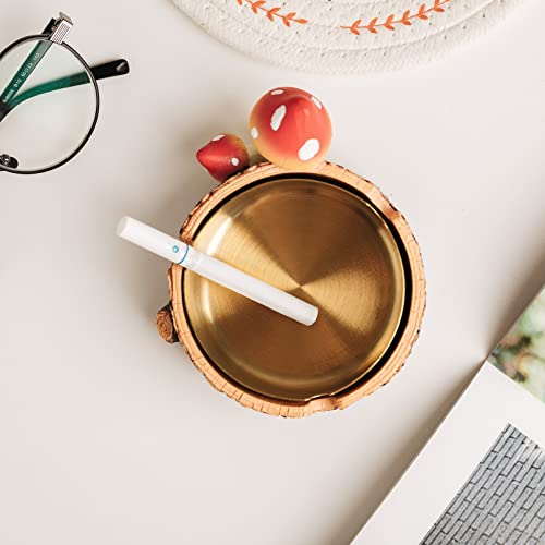 Charming Mushroom Ashtray with Stainless Steel Tray