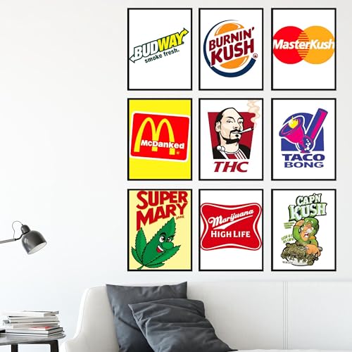 Funny Weed Posters - Stoner Room Decor Set