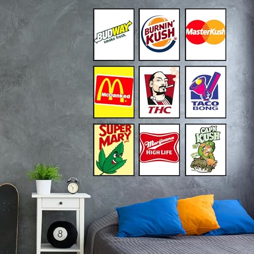 Funny Weed Posters - Stoner Room Decor Set