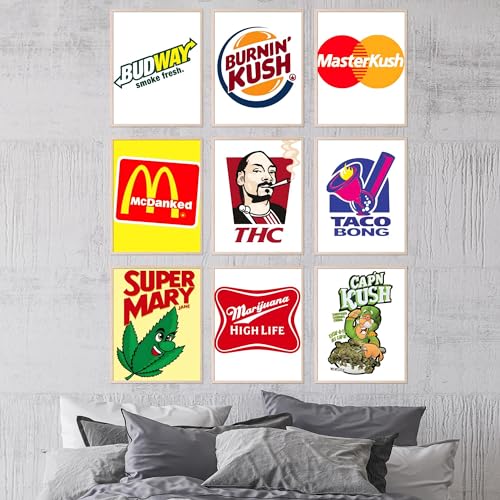 Funny Weed Posters - Stoner Room Decor Set