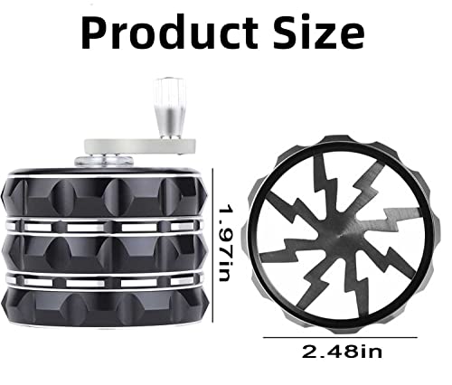 2.5” Portable Hand Crank Grinder with Clear Top