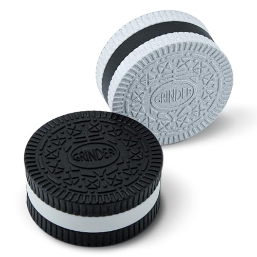 2 Piece Cookie Shape Spice Grinder (White & Black)
