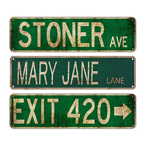 Vintage Stoner Avenue Mary Jane Lane Weed Sign