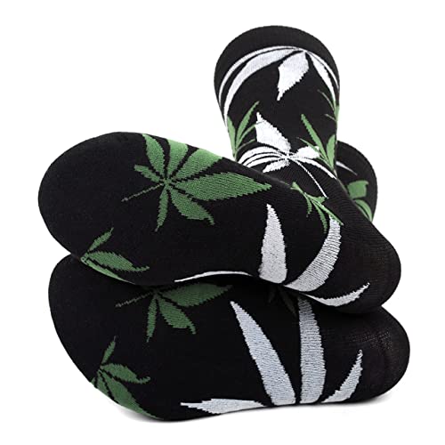 Funky Men's Crew Socks - Marijuana Patterns!