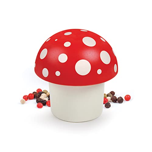 Fred Mushroom Herb Grinder, Red/White, 3 inches