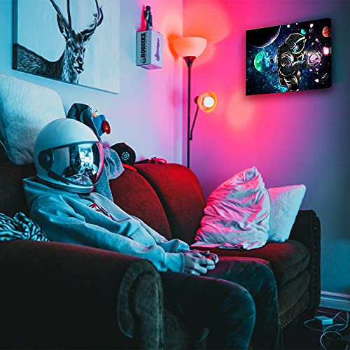 Planet Astronaut Canvas Wall Art (16in*12in) in Marijuana Niche