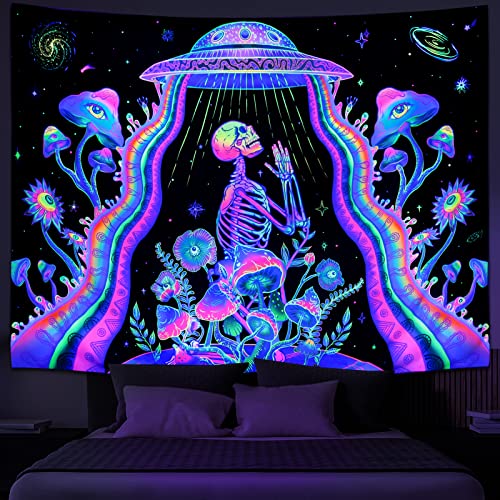 Marijuana Galaxy Tapestry - UV Reactive Space Decor