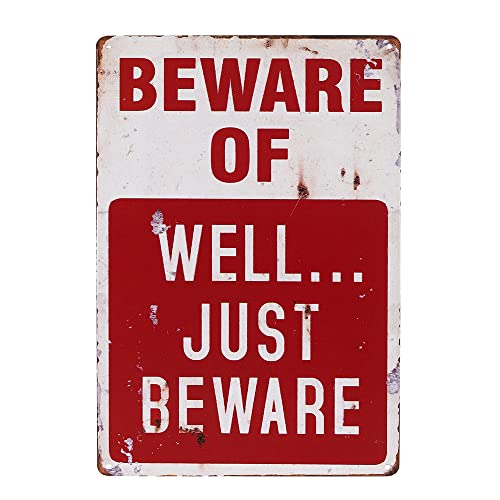 Vintage Metal Sign - Beware of Well