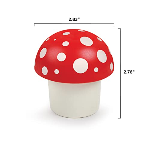 Fred Mushroom Herb Grinder, Red/White, 3 inches