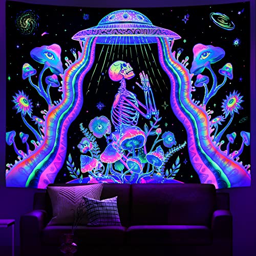 Marijuana Galaxy Tapestry - UV Reactive Space Decor
