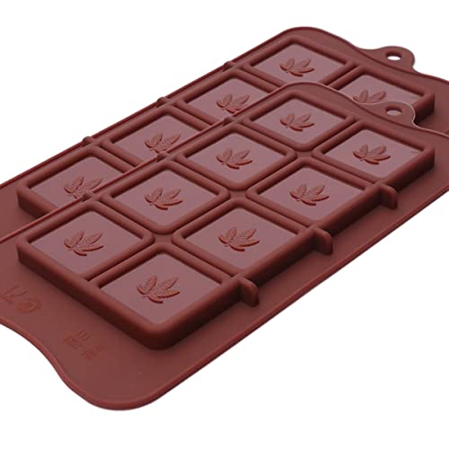 2-Pack Silicone Marijuana Leaf Chocolate Bar Candy Mold Trays