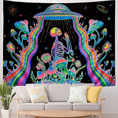 Marijuana Galaxy Tapestry - UV Reactive Space Decor