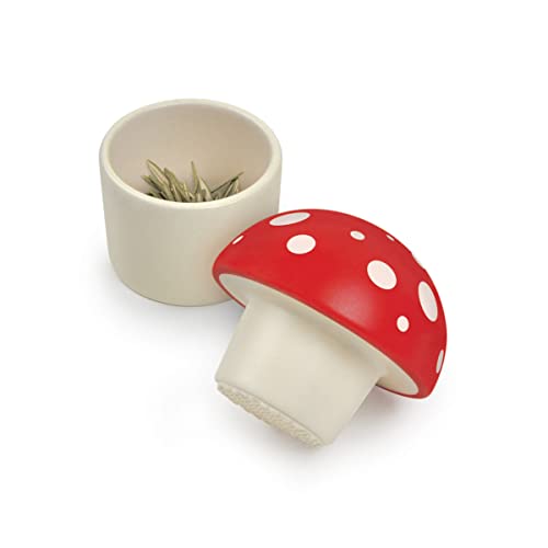 Fred Mushroom Herb Grinder, Red/White, 3 inches