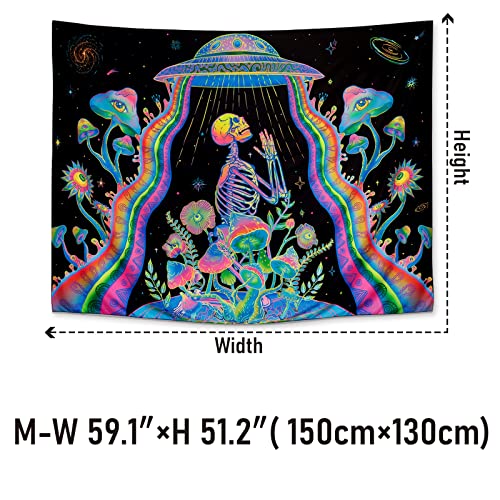 Marijuana Galaxy Tapestry - UV Reactive Space Decor