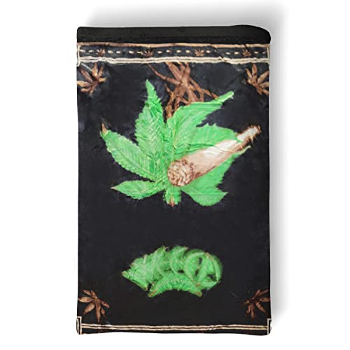 Marijuana Weed Leaf Reversible Flannel Throw Blanket