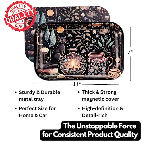 Witch Rolling Tray, 11''x7'' - Whimsical Goth Aesthetic