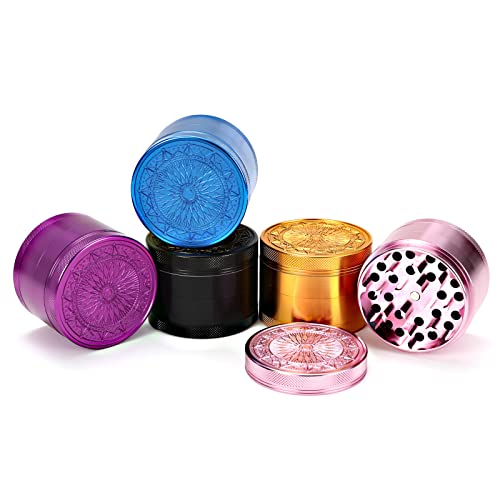 VICKYDGE 2.5 Inch Grinder, Large Spice Grinder with Exquisite Pattern, Pink
