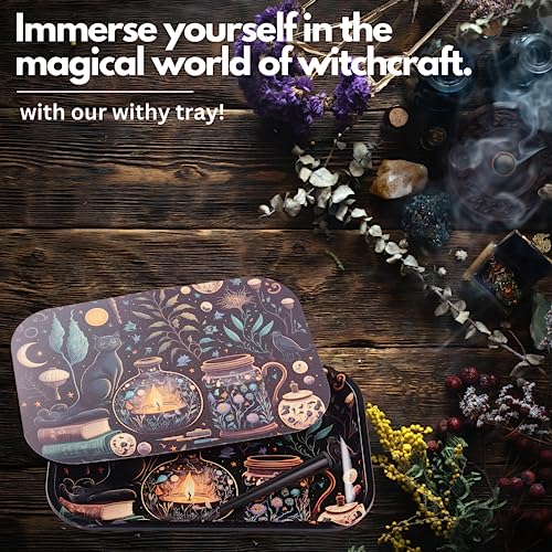 Witch Rolling Tray, 11''x7'' - Whimsical Goth Aesthetic