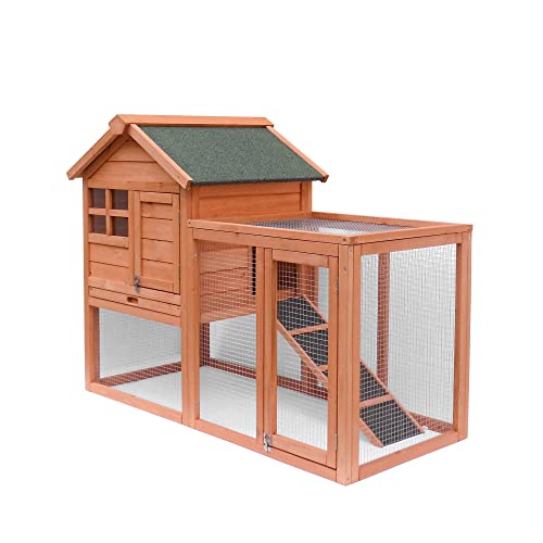 Spacious Wooden Chicken Coop with Ventilation & Nesting Box